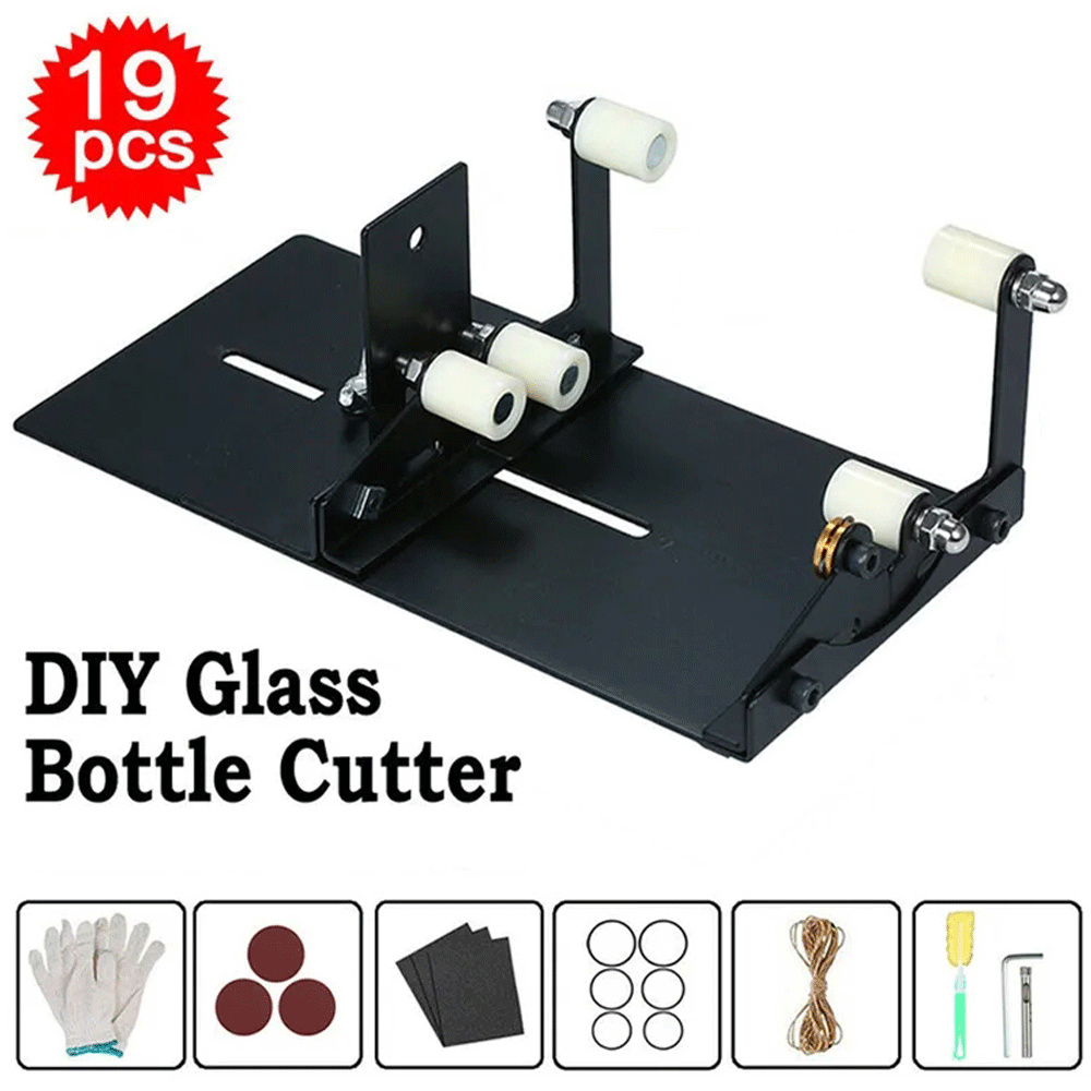 Wine Beer Glass Set - DIY เครื่องตัดขวดแก้วเครื่องมือสแควร์รอบไวน์แก้วเบียร์ประติมากรรมเครื่องตัดสําหรับเบียร์แก้วตัดขวดผู้ถือ