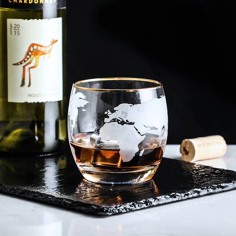 Wine Beer World - World แผนที่ไวน์วิสกี้แก้ว Vaso กระจกโปร่งแสงเบียร์วอดก้า Brandy เครื่องแก้วบาร์บุคลิกภาพแก้วไวน์กระชับแก้วน้ำ