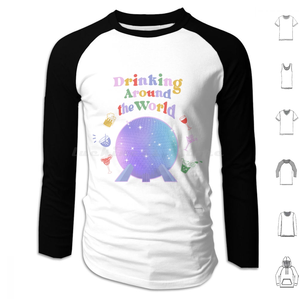 Wine Beer World - ดื่มด่ำรอบโลก โชว์เคสเสื้อฮู้ดแขนยาว ธีมปาร์ค บีร์ ไวน์ มาร์การิต้า