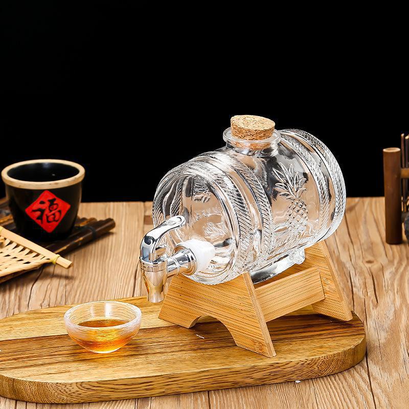 Wine Beer Whiskey - ถังแก้วขนาด 1 ลิตร สำหรับเก็บวิสกี้ ไวน์ เบียร์