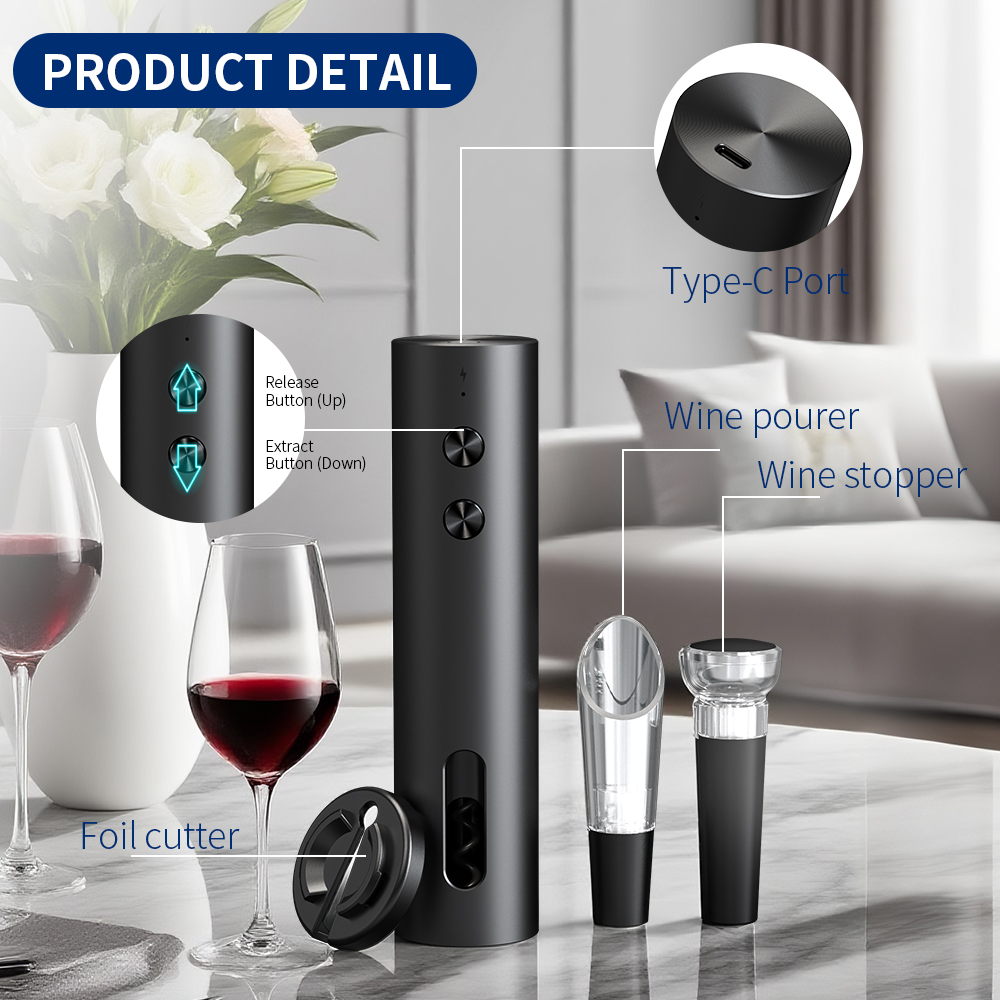 ชุดเปิดขวดไวน์ไฟฟ้า 4-in-1 แบบ - Bottle Stopper Set บทวิจารณ์และราคา