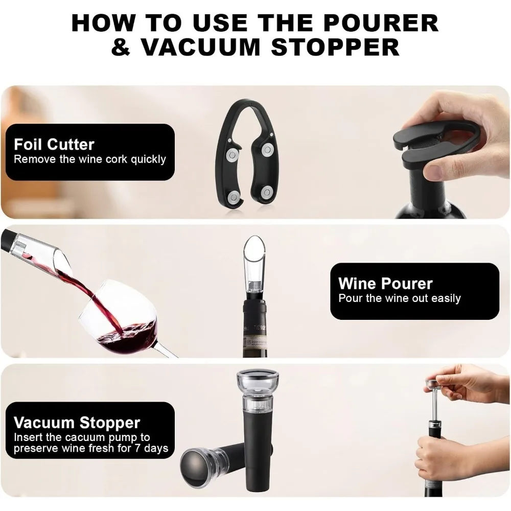 ชุดที่เปิดขวดไวน์ไฟฟ้า ที่เปิด - Bottle Stopper Set บทวิจารณ์และราคา