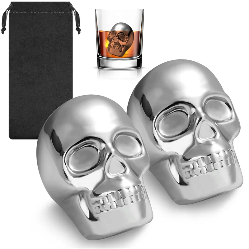 หินวิสกี้รูปหัวกะโหลก 2 ชิ้น ใ - Wine Beer Whiskey บทวิจารณ์และราคา