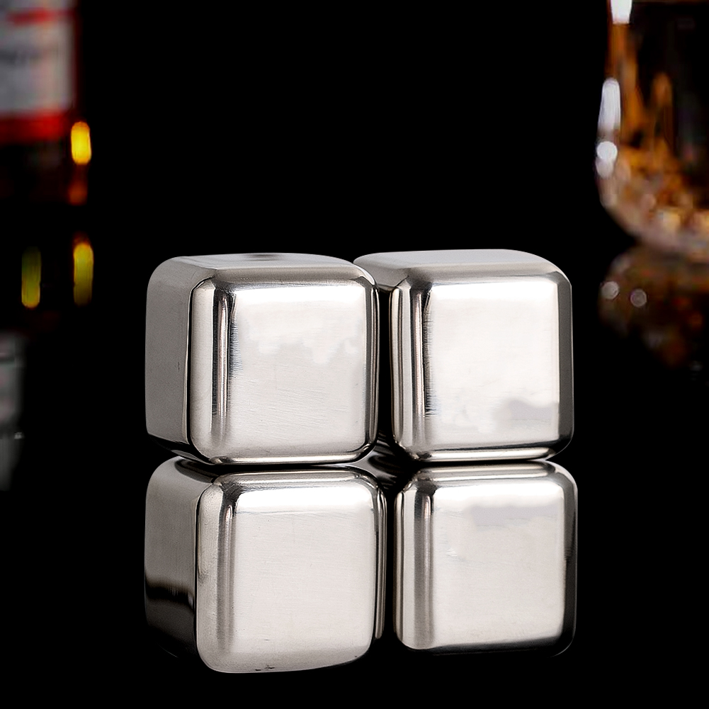 4 PC สแตนเลสสตีลก้อนน้ําแข็ง 2 - Wine Beer Jp บทวิจารณ์และราคา