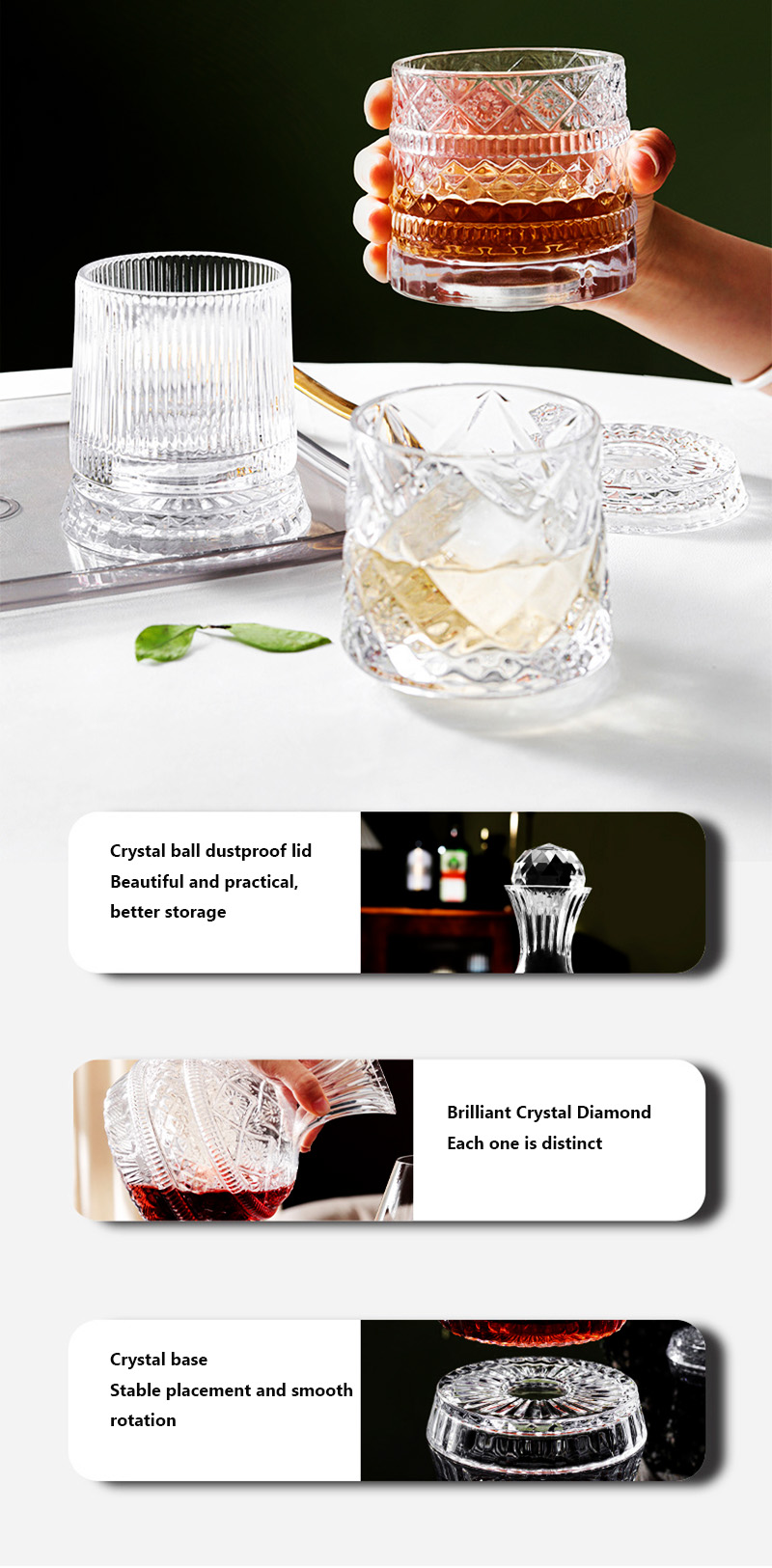 DEOUNY ขวดเหล้าไวน์หมุนเพชรดาว - Wine Beer Glass Set บทวิจารณ์และราคา