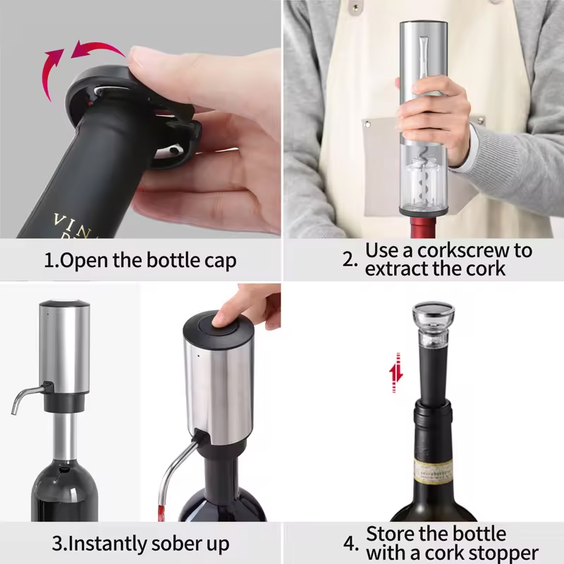2024 ออกแบบใหม่ 4-in-1 แบตเตอร - Bottle Stopper Set บทวิจารณ์และราคา