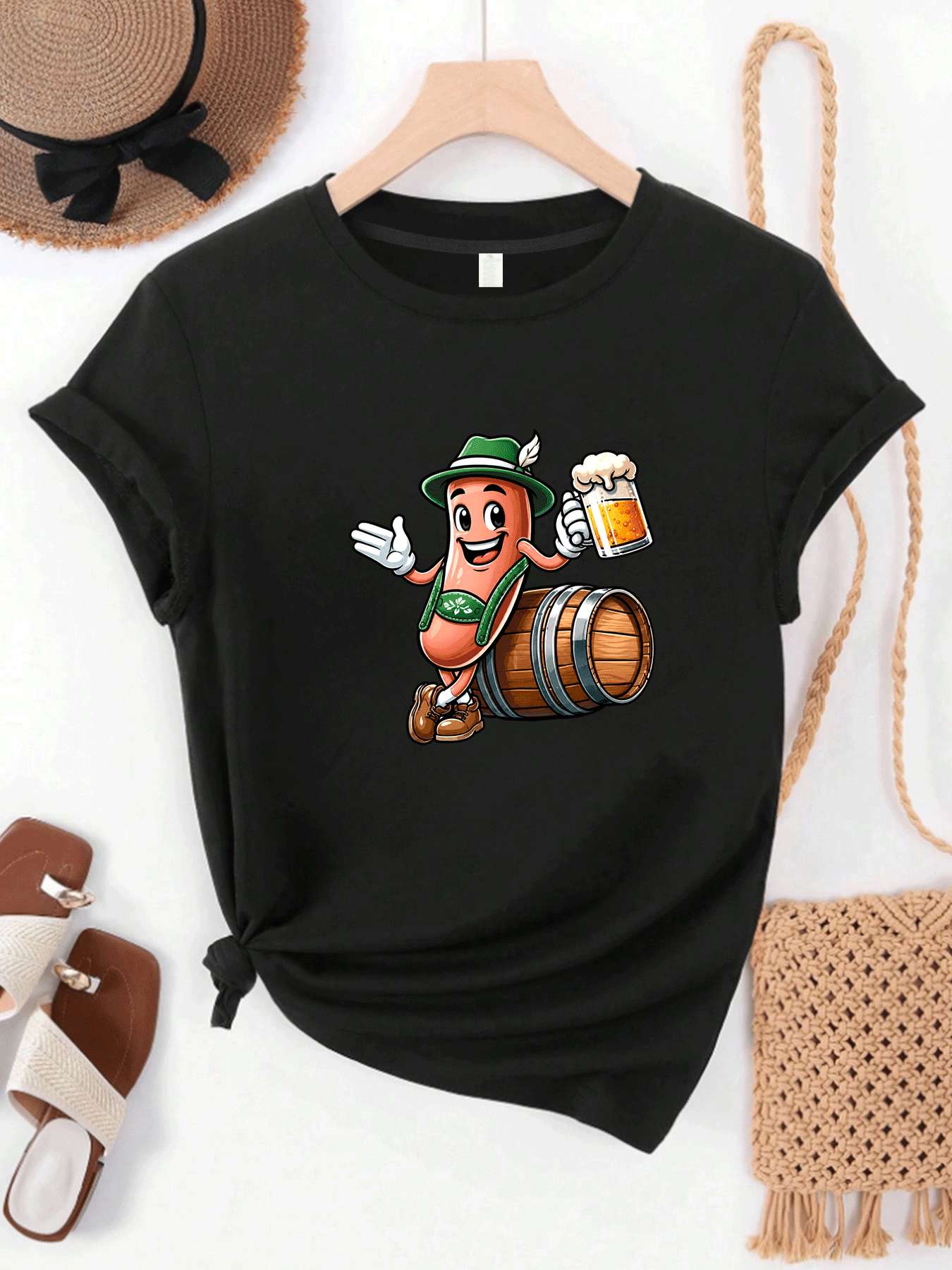 【MYJ062655】เสื้อยืดผู้หญิงเทศก - Beer And Wine Festival บทวิจารณ์และราคา