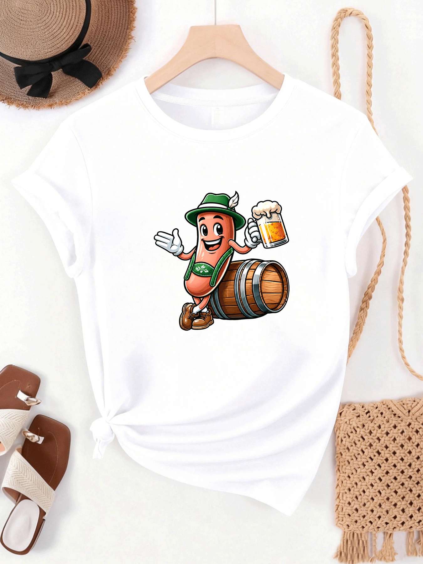 【MYJ062655】เสื้อยืดผู้หญิงเทศก - Beer And Wine Festival บทวิจารณ์และราคา
