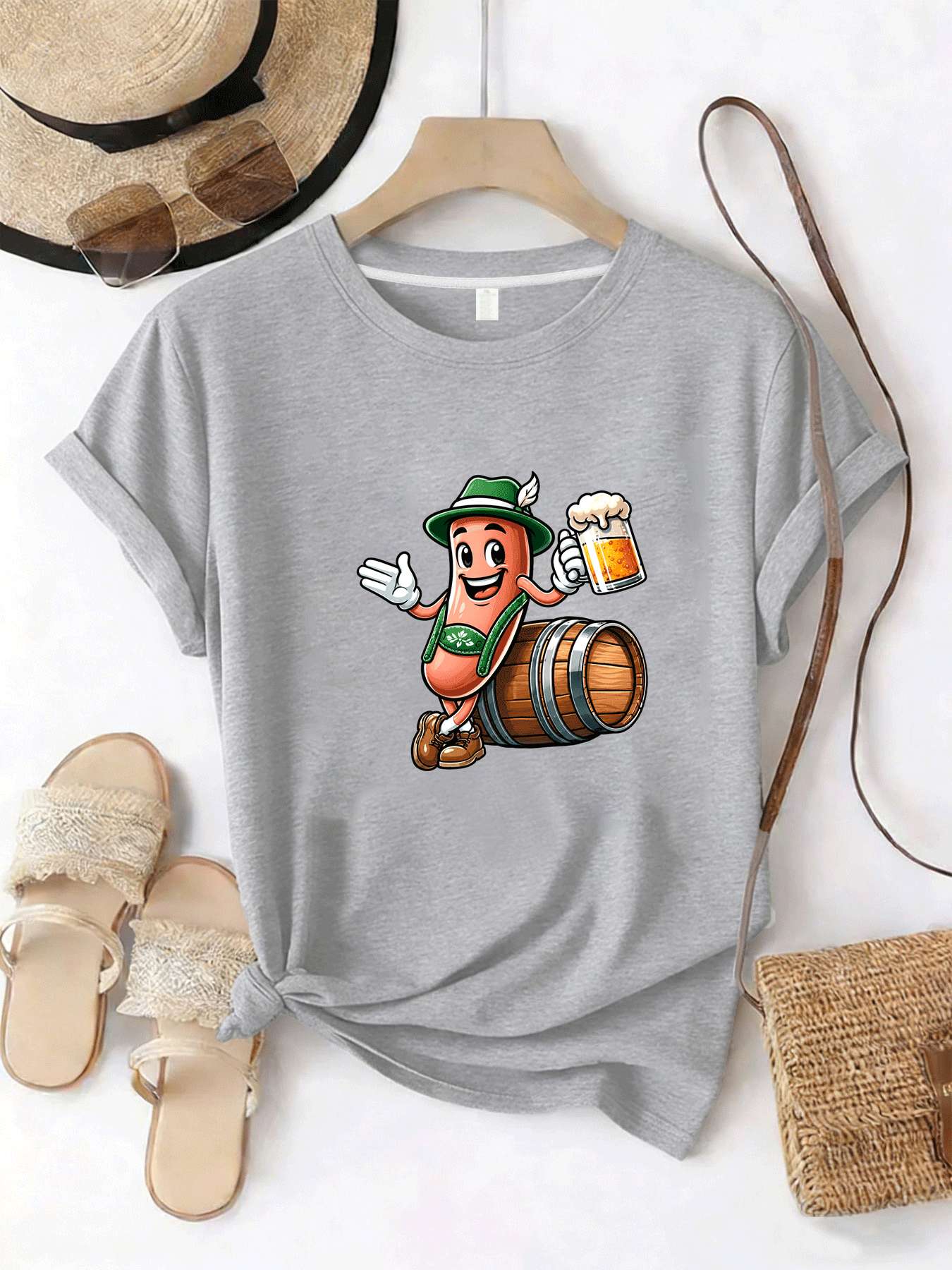【MYJ062655】เสื้อยืดผู้หญิงเทศก - Beer And Wine Festival บทวิจารณ์และราคา
