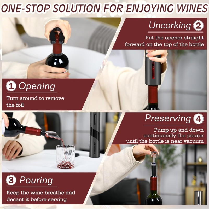 ชาร์จมัลติฟังก์ชั่ไฟฟ้าอัตโนมั - Bottle Stopper Set บทวิจารณ์และราคา