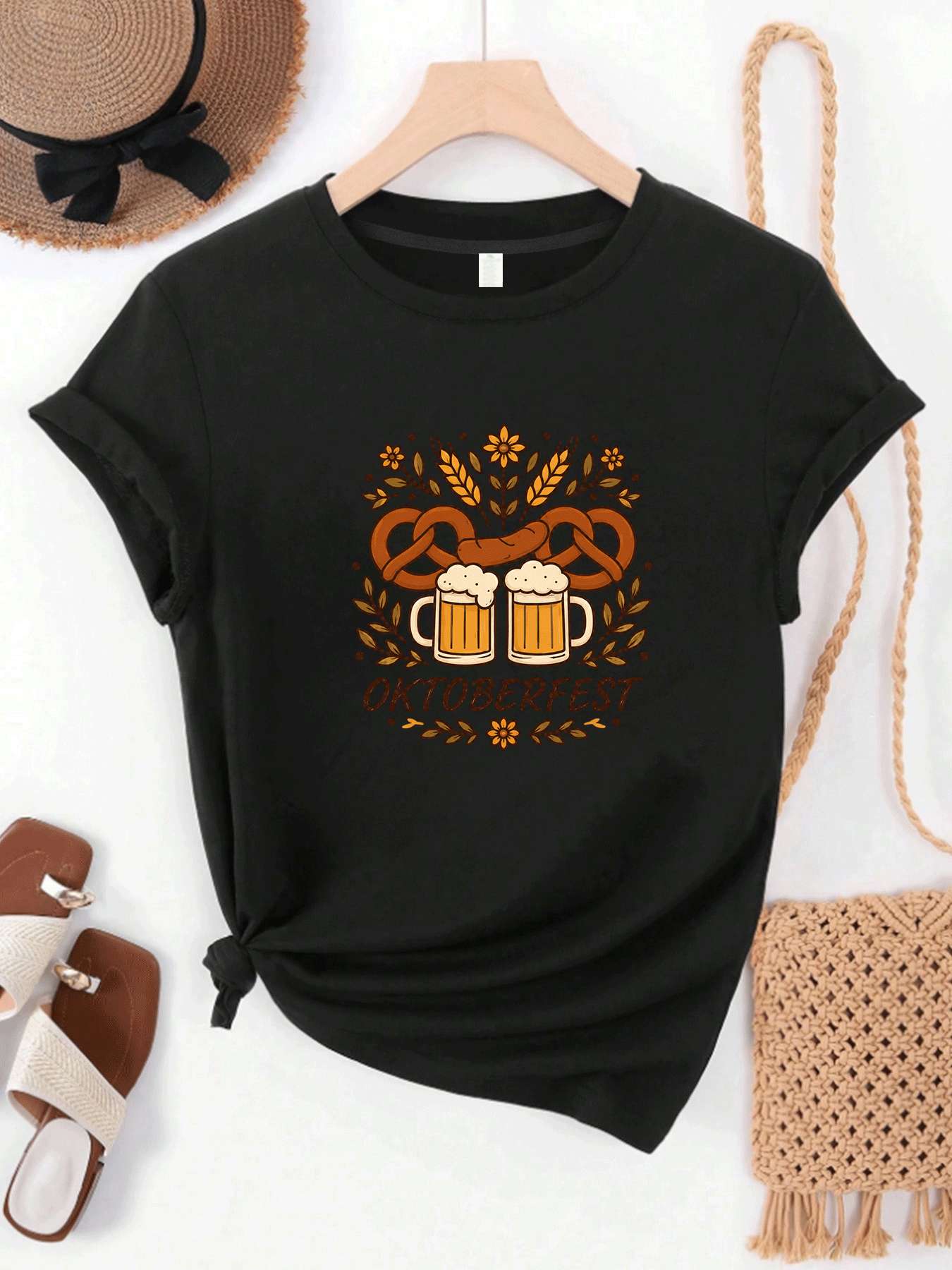 【MYJ062633】เสื้อยืดผู้หญิงเทศก - Beer And Wine Festival บทวิจารณ์และราคา