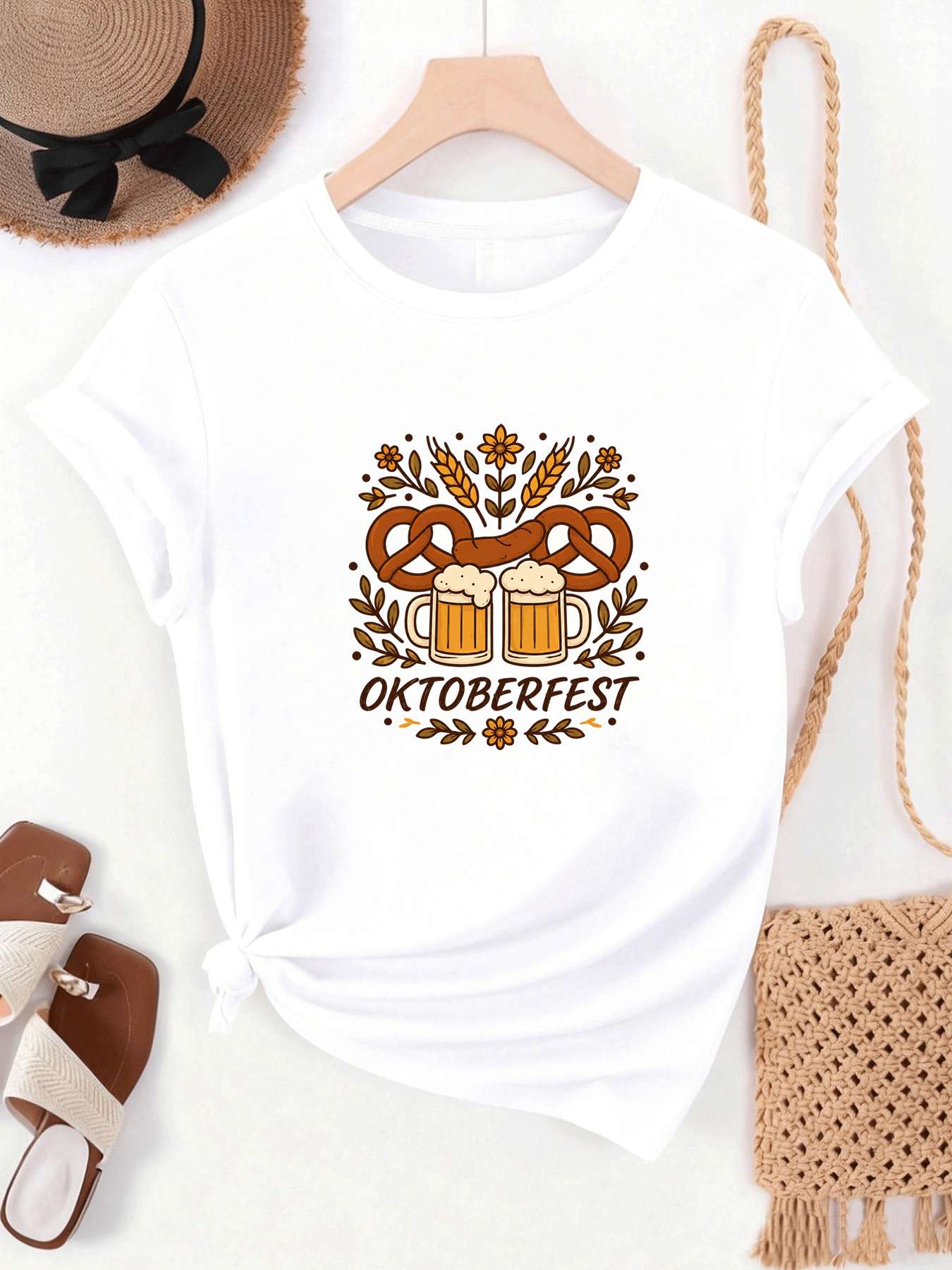 【MYJ062633】เสื้อยืดผู้หญิงเทศก - Beer And Wine Festival บทวิจารณ์และราคา
