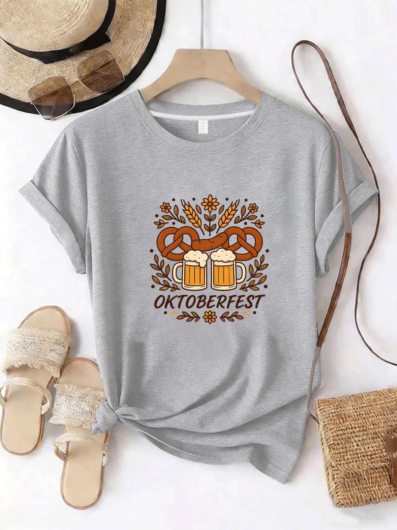 【MYJ062633】เสื้อยืดผู้หญิงเทศก - Beer And Wine Festival บทวิจารณ์และราคา