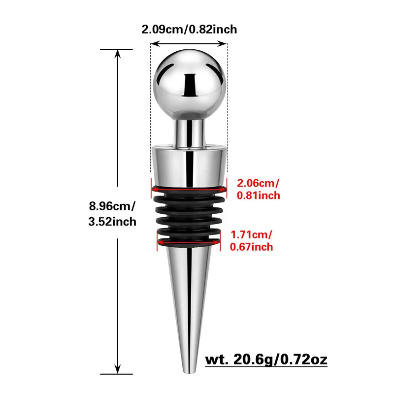 จุกปิดขวดเงิน 2 ชิ้น/ชุด รูปทร - Bottle Stopper Set บทวิจารณ์และราคา